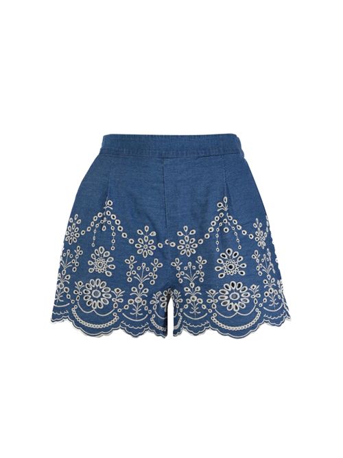 Shorts Amani in cotone chambray con ricamo Mc2 Saint Barth | AMN000100473L